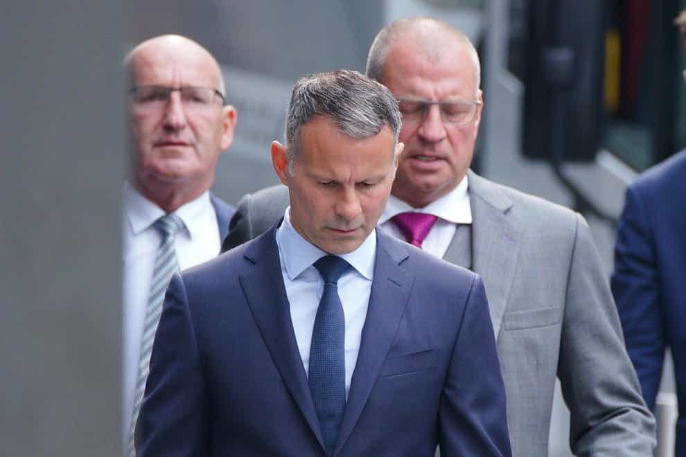 Former Manchester United footballer Ryan Giggs arrives at Manchester Crown Court (Peter Byrne/PA)