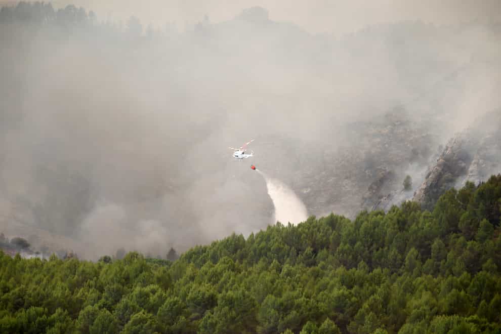 Wildfires rage in eastern Spain (Alberto Saiz/AP)