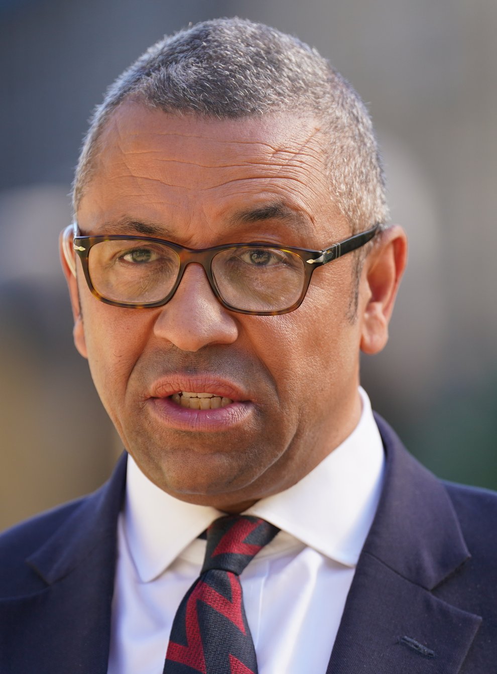 James Cleverly, the Education Secretary, giving media interview on College Green, outside the Houses of Parliament (Kirsty O’Connor/PA)