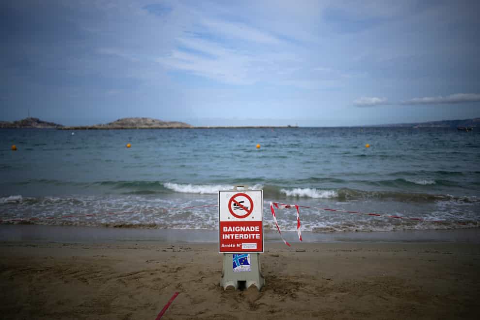 Beaches in Marseille were forced to close following thunderstorms on Wednesday (Daniel Cole/AP)