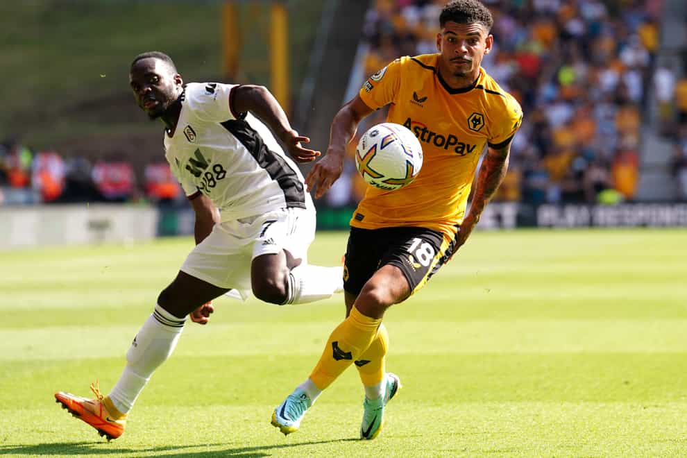 Wolves midfielder Morgan Gibbs-White, right, is poised to complete a permanent move to Nottingham Forest (David Davies/PA)