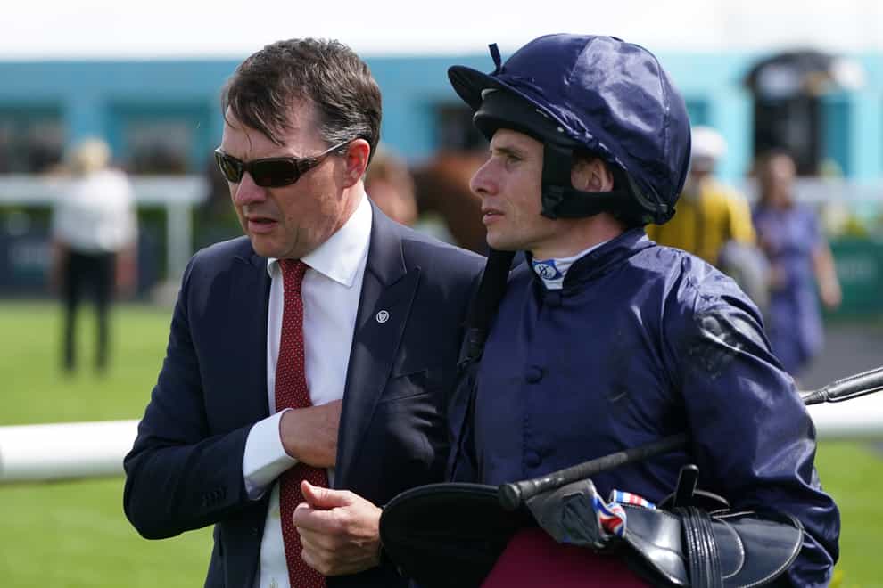 Aidan O’Brien (left) and Ryan Moore were left satisfied with Tuesday’s runner-up effort (Brian Lawless/PA)