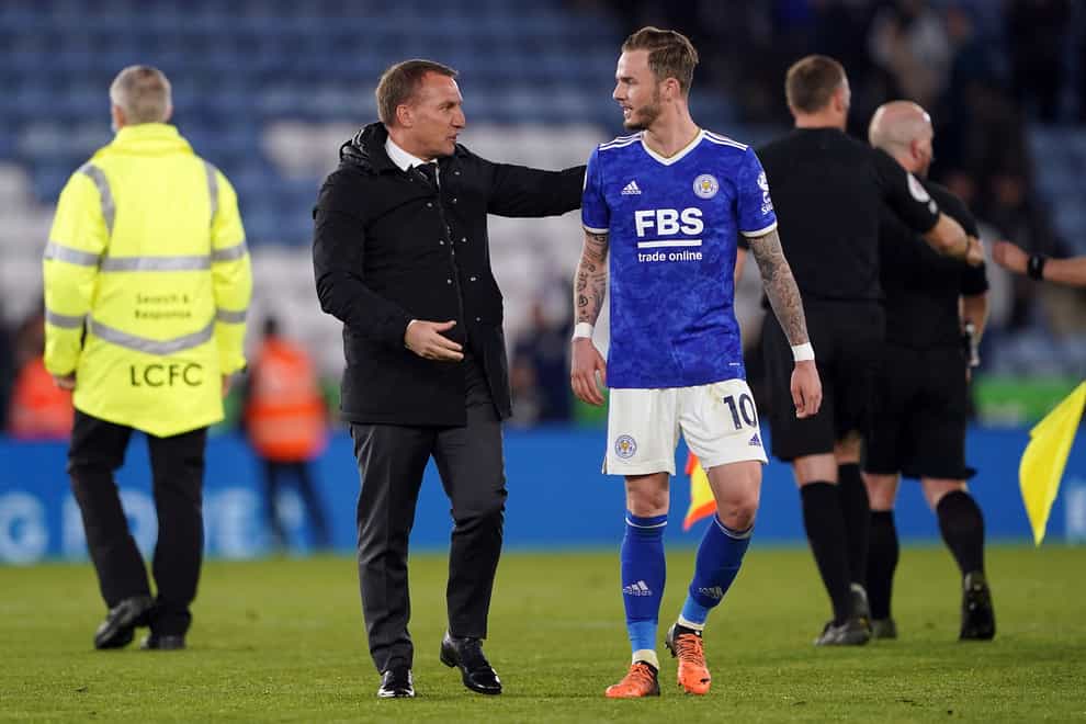 Brendan Rodgers says Leicester have opened contract talks with James Maddison (Zac Goodwin/PA)