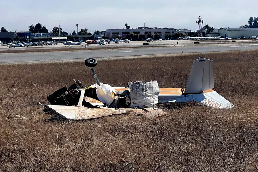 At least two people are dead after two small planes collided in Northern California while trying to land at a local airport, officials said (KION-TV via AP)