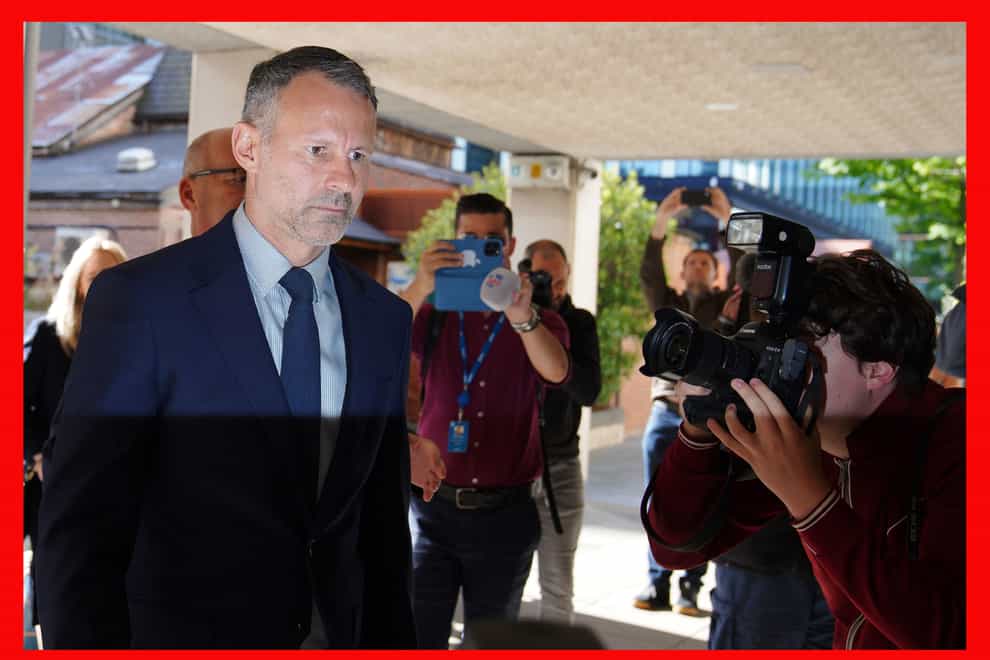 PABest Former Manchester United footballer Ryan Giggs arrives at Manchester Crown Court where he is accused of controlling and coercive behaviour against ex-girlfriend Kate Greville between August 2017 and November 2020. Picture date: Friday August 19, 2022.
