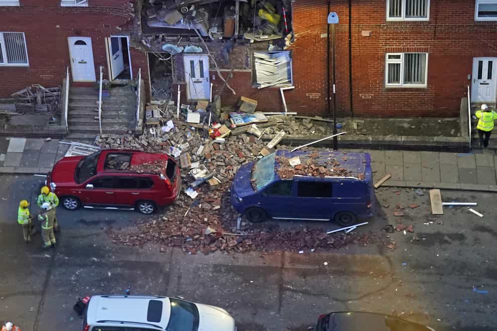 The gas explosion caused by resident Ian Lenaghan wrecked his Sunderland street (Owen Humphreys/PA)