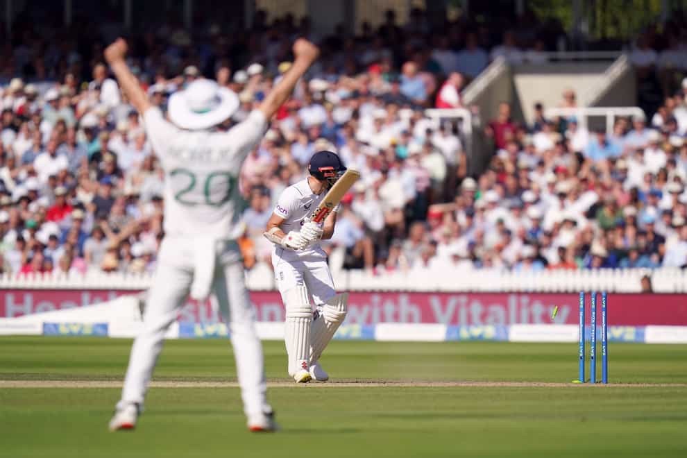 England suffered defeat by an innings and 12 runs inside three days in the first Test against South Africa at Lord’s (Adam Davy/PA)