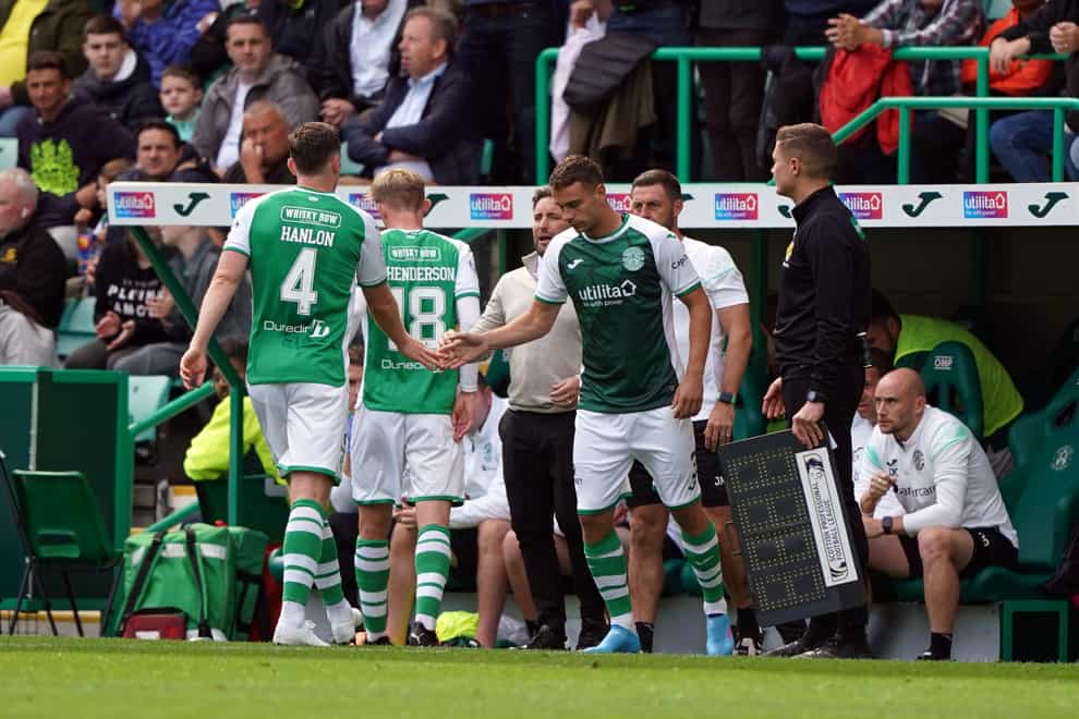 Marijan Cabraja came on as a substitute for Hibs (Andrew Milligan/PA)