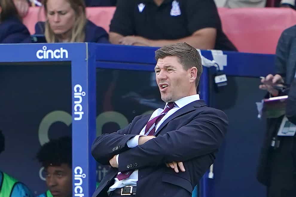 Steven Gerrard was frustrated by Aston Villa’s Premier League loss at Crystal Palace (Zac Goodwin/PA)