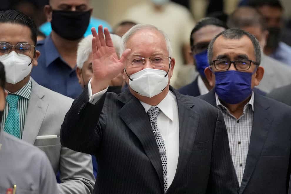 Najib Razak arrives at the Court of Appeal (AP)