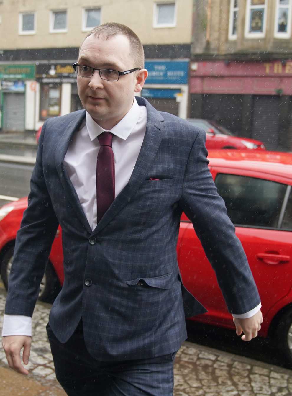 Christopher O’Malley arriving at Paisley Sheriff Court for the fatal accident inquiry into the Cameron House hotel fire (Andrew Milligan/PA)