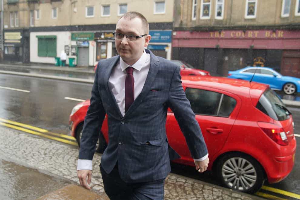 Christopher O’Malley arriving at Paisley Sheriff Court for the fatal accident inquiry into the Cameron House hotel fire (Andrew Milligan/PA)