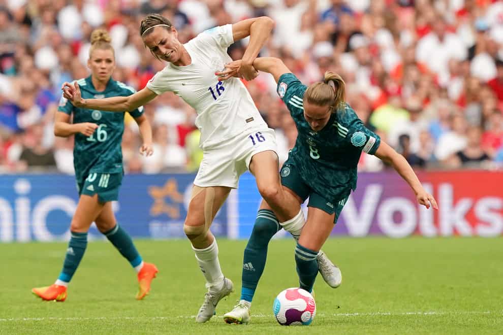 England’s Jill Scott during the Euro 2022 final (Jonathan Brady/PA)