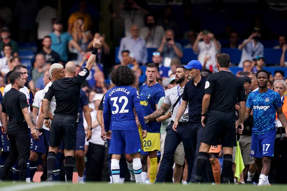 Thomas Tuchel was “largely culpable” for the touchline melee which followed Chelsea’s 2-2 draw with Tottenham (John Walton/PA)