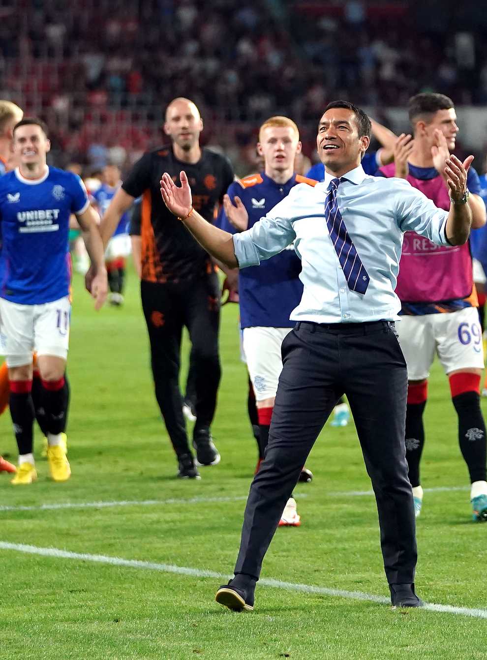Rangers manager Giovanni van Bronckhorst was proud to make the Champions League (Zac Goodwin/PA)