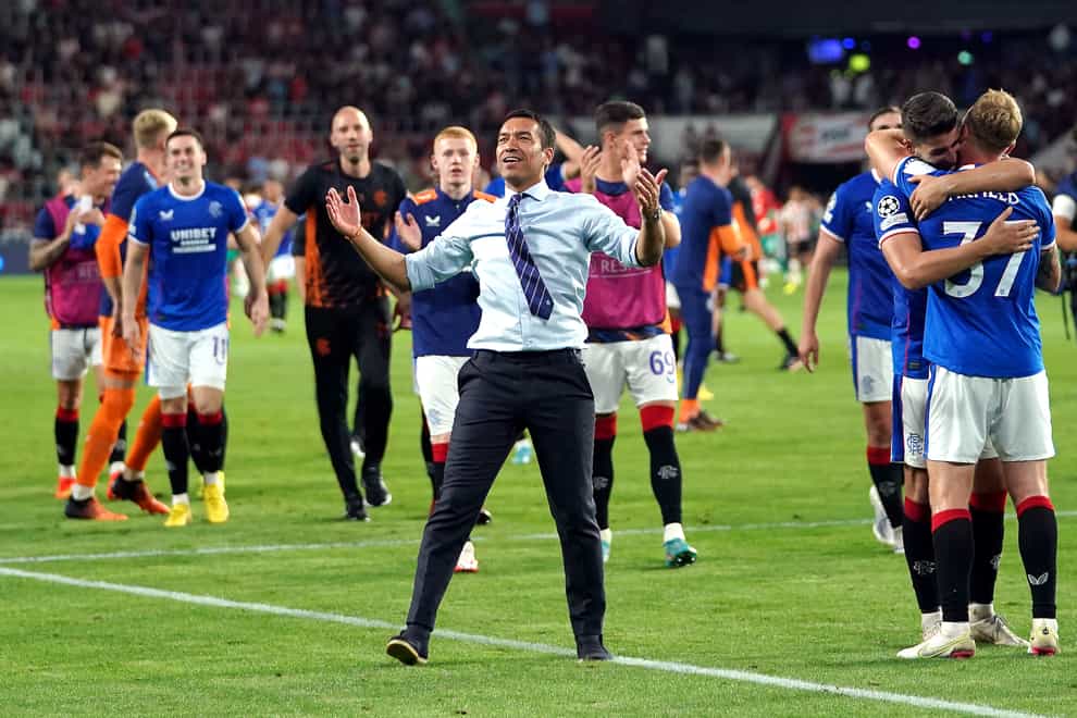 Rangers manager Giovanni van Bronckhorst was proud to make the Champions League (Zac Goodwin/PA)