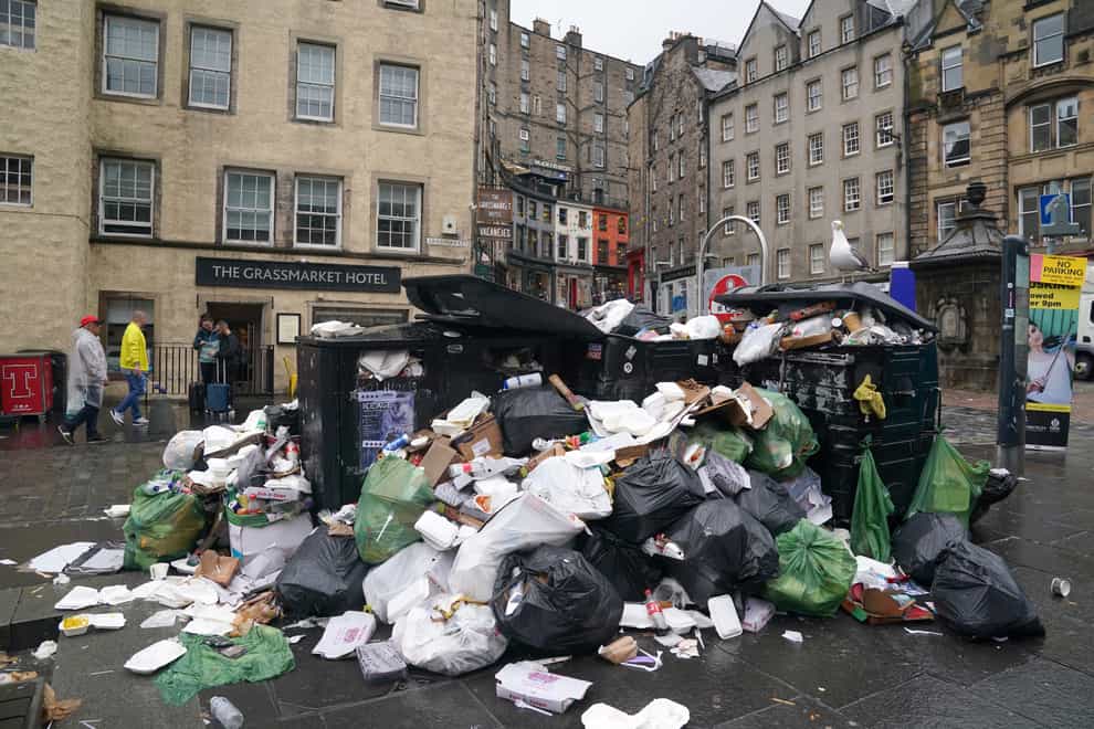 Deputy First Minister John Swinney said he has ‘no legal standing’ to negotiate a deal to end strike action which has seen rubbish pile up in Scotland’s capital (Andrew Milligan/PA)