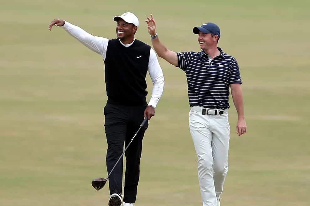 Tiger Woods and Rory McIlroy (Richard Sellers/PA)