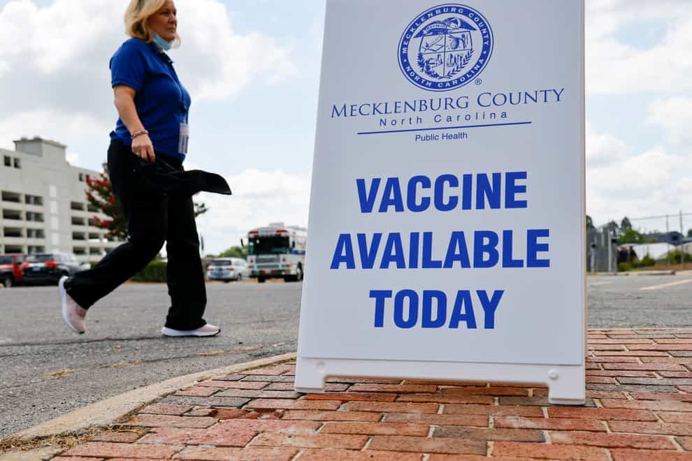 A Mecklenburg County Public Health employee arrives at a monkeypox vaccine clinic in Charlotte, NC (Nell Redmond/AP/PA)