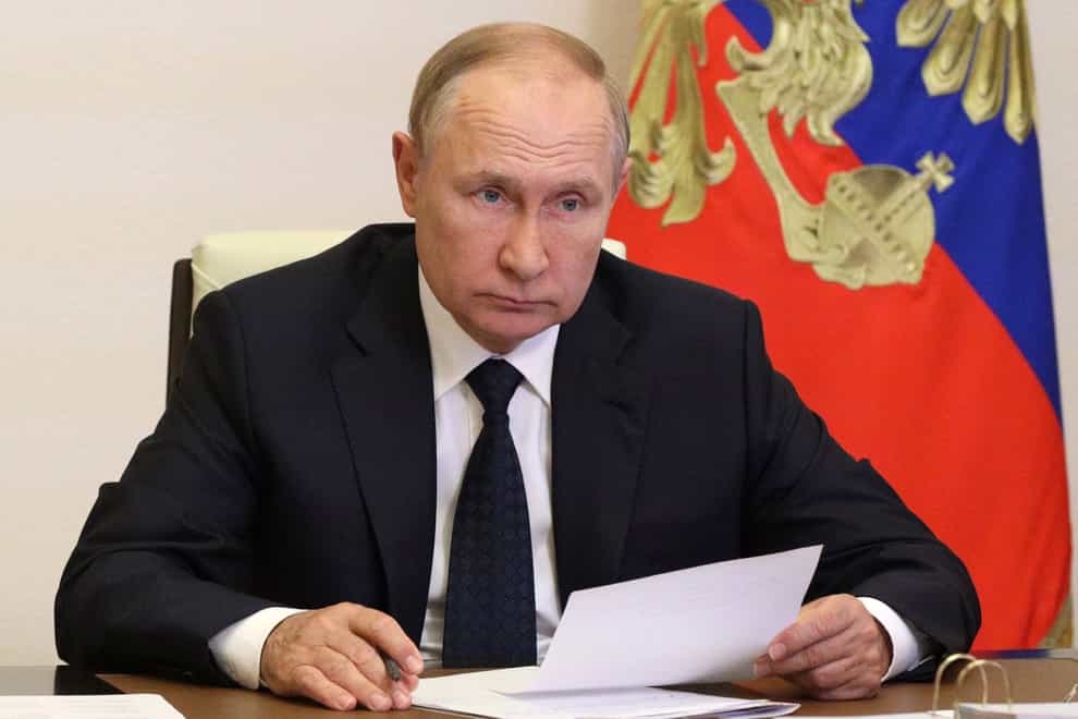 Russian President Vladimir Putin has ordered the country’s military to be boosted by 137,000 from 2023 Wednesday, Aug. 24, 2022. (Mikhail Klimentyev, Sputnik, Kremlin Pool Photo/AP/PA)