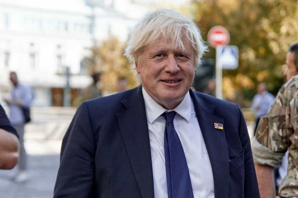 Boris Johnson, who made a surprise visit to Kyiv in support of Ukraine (Ukrainian Presidential Press Office/PA)