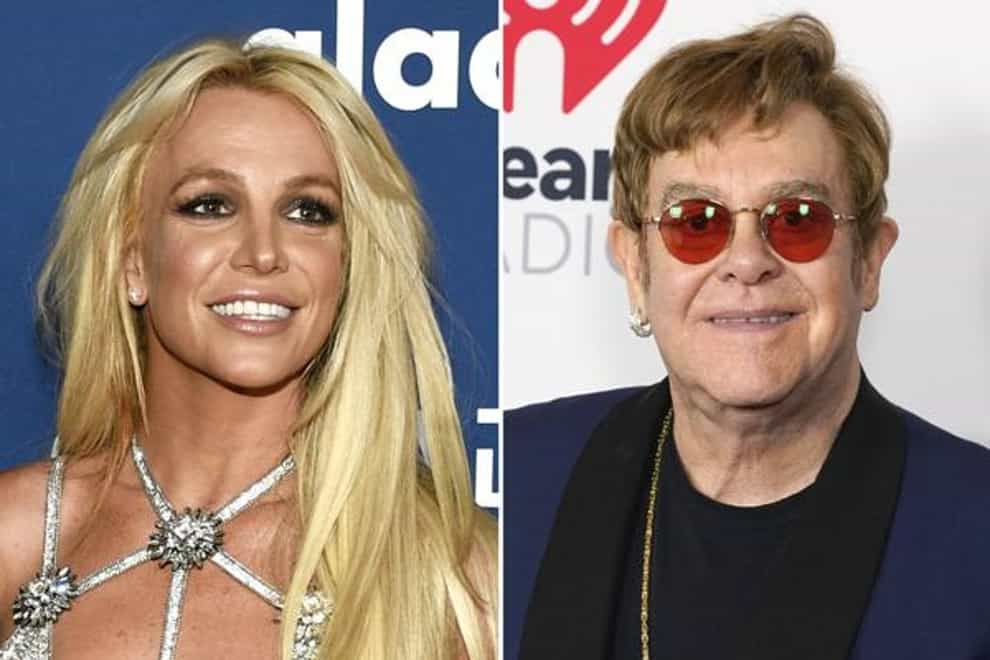 Britney Spears and Elton John (AP/PA)