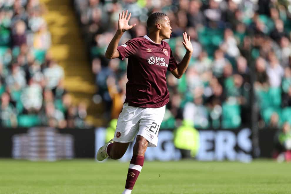Toby Sibbick is suspended for Hearts (Steve Welsh/PA)