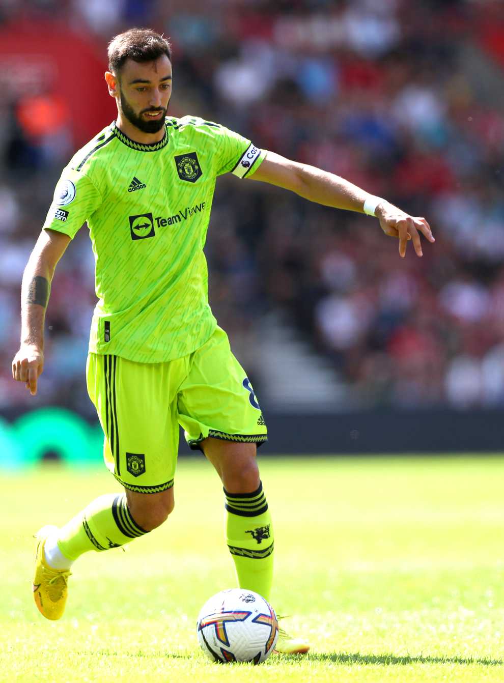 Bruno Fernandes volleyed Man Utd’s winner at Southampton (Kieran Cleeves/PA)