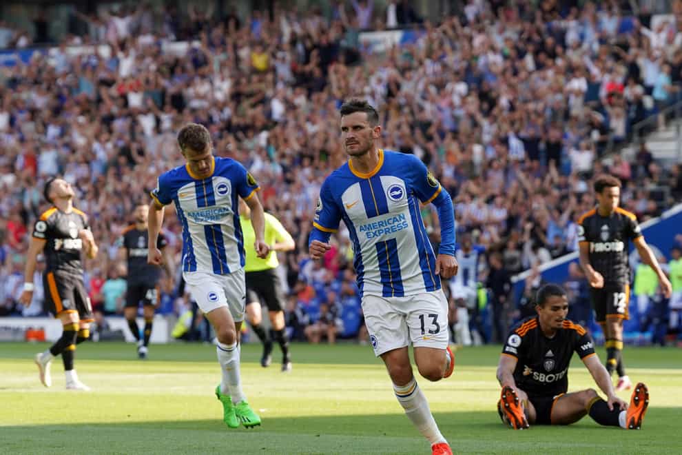 Pascal Gross scored the only goal as Brighton’s fine start continued (Gareth Fuller/PA)