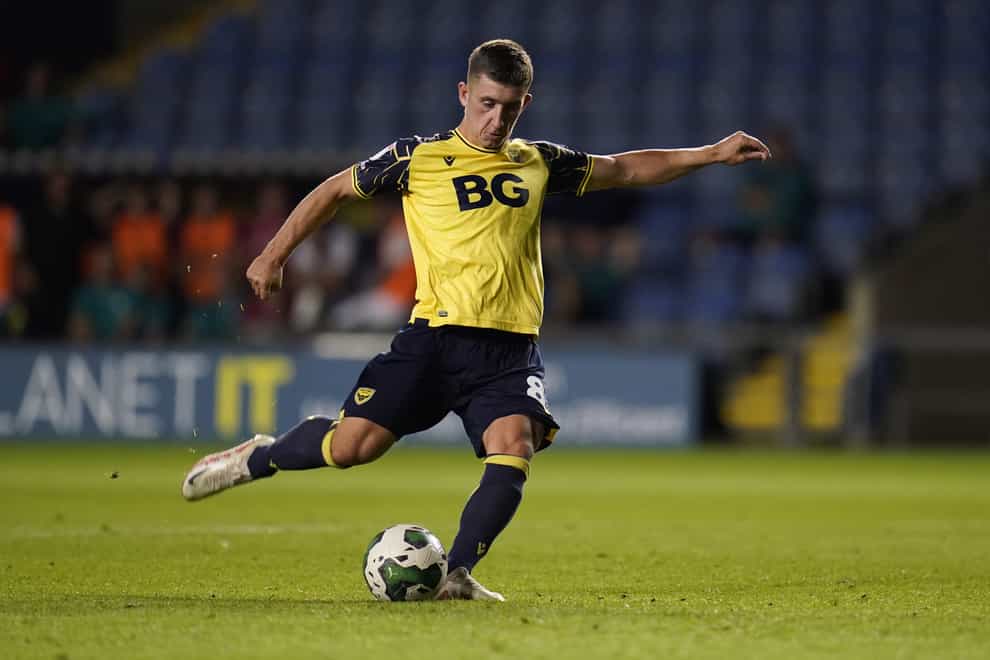 Cameron Brannagan scored twice as Oxford came from behind to beat Cheltenham (Andrew Matthews/PA)