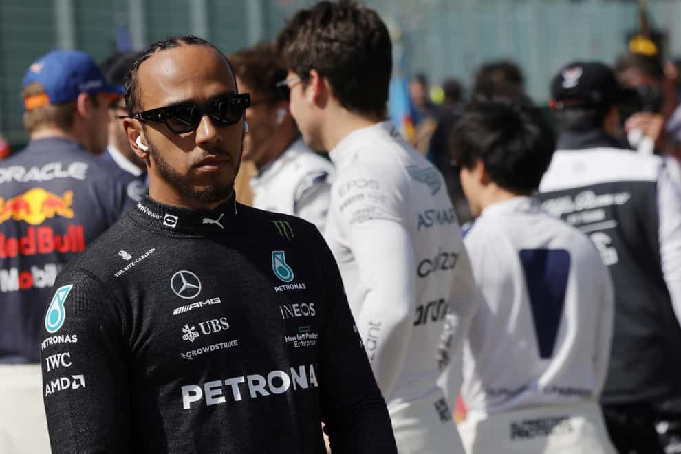 Lewis Hamilton’s Belgian Grand Prix was over within four corners (Olivier Matthys/AP)