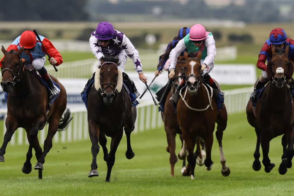 Dubawi Legend (right), here running at the Curragh in the Phoenix Sprint Stakes, struck gold at Baden-Baden in the 152nd Casino Baden-Baden Goldene Peitsche (Lorraine O’Sullivan/PA)