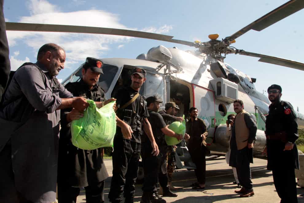 International aid for flood victims has started arriving in Pakistan (Naveed Ali/AP)