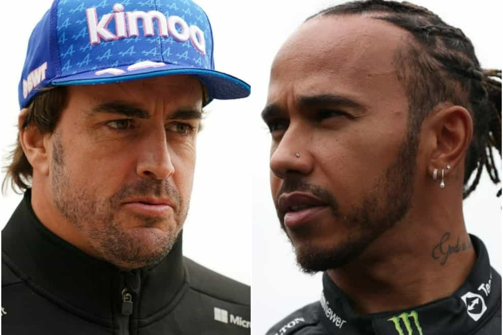 Alonso and Hamilton traded words after their crash at the Belgian Grand Prix (PA)