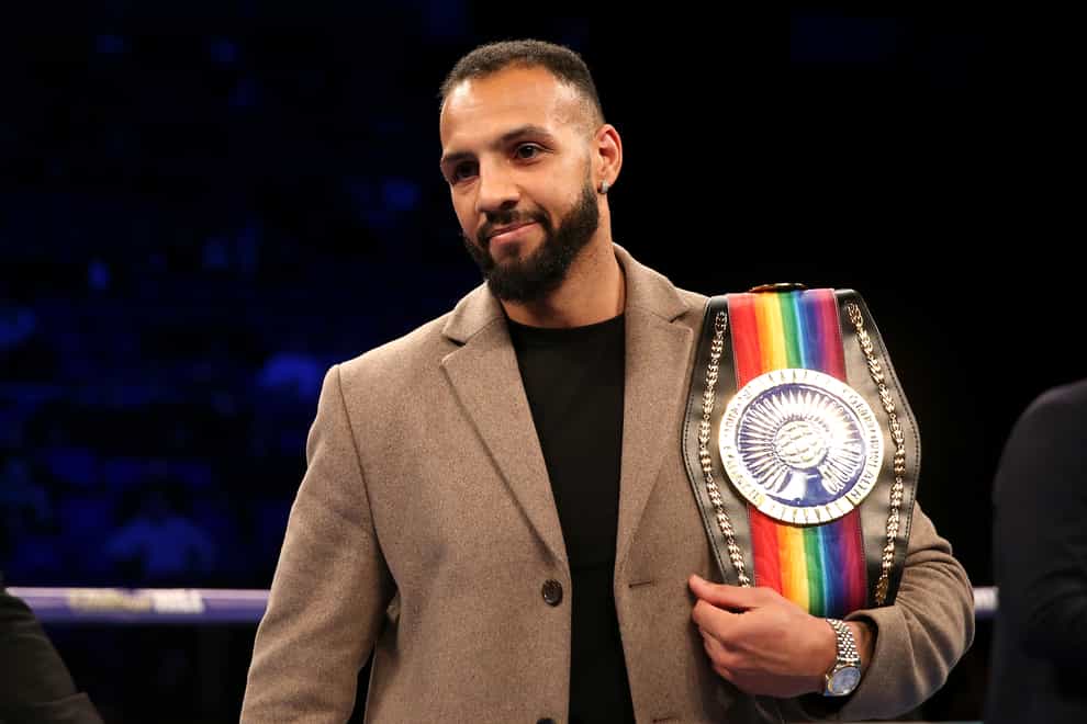 Wadi Camacho with his commonwealth belt at The O2 Arena, London (PA)