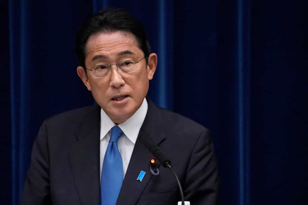 Japan’s Prime Minister Fumio Kishida said his ruling party will cut ties with the Unification Church following a widening scandal triggered by former leader Shinzo Abe’s assassination last month (Shuji Kajiyama/AP)
