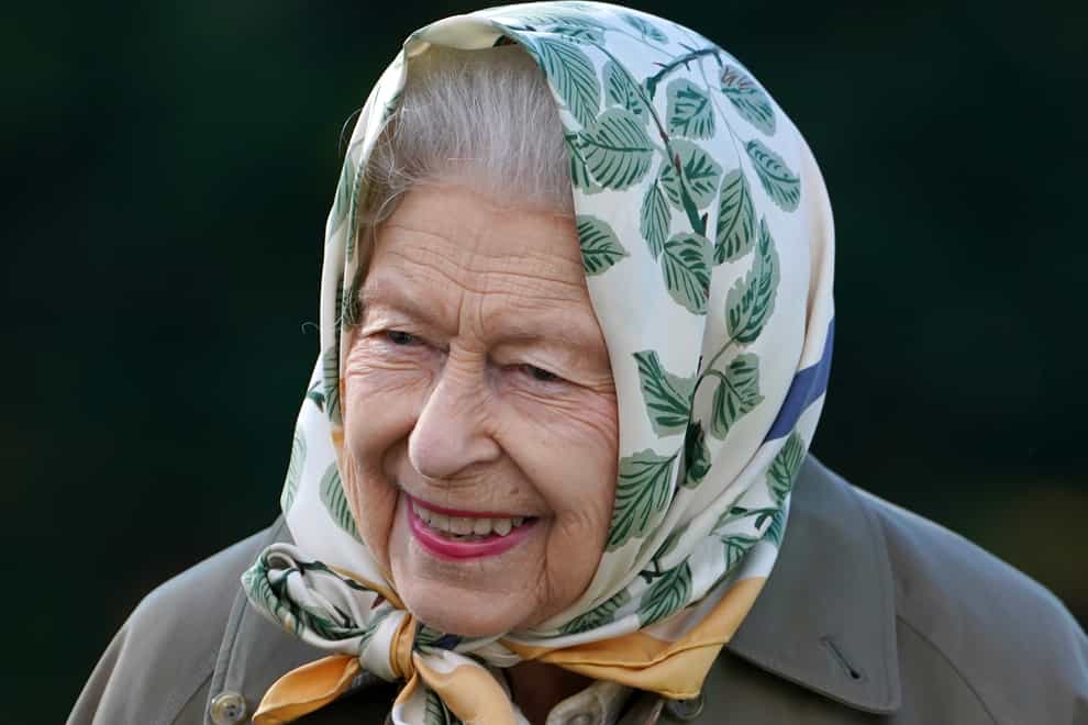 Queen Elizabeth II at Balmoral Cricket Pavilion to mark the start of the official planting season for the Queen’s Green Canopy (QGC) at the Balmoral Estate. Picture date: Friday October 1, 2021.