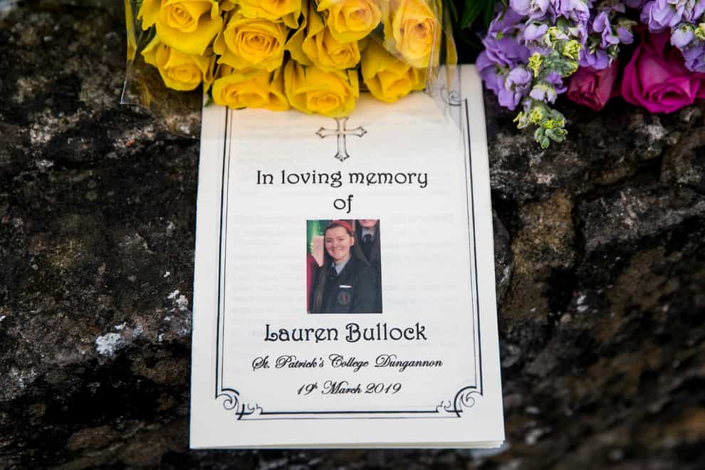 A mass booklet from a memorial service in memory of Lauren Bullock (PA)