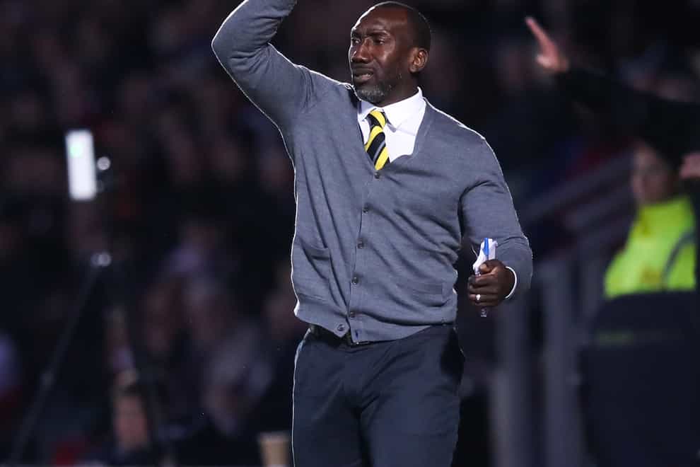 Burton manager Jimmy Floyd Hasselbaink was unhappy with his side’s display in the defeat to Oxford (Isaac Parkin/PA)