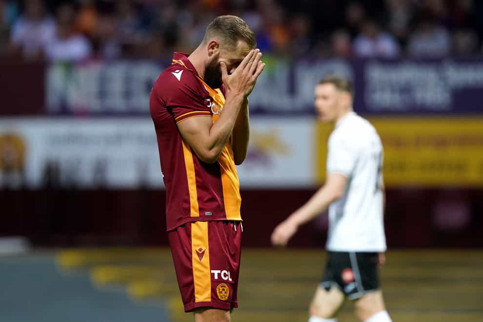 Motherwell’s Kevin van Veen missed a penalty (Andrew Milligan/PA)