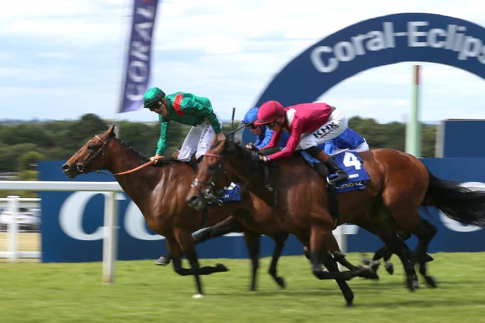 Vadeni (left) ridden by Christophe Soumillon wins The Coral-Eclipse during The Coral Summer Festival at Sandown Park, Esher. Picture date: Saturday July 2, 2022.