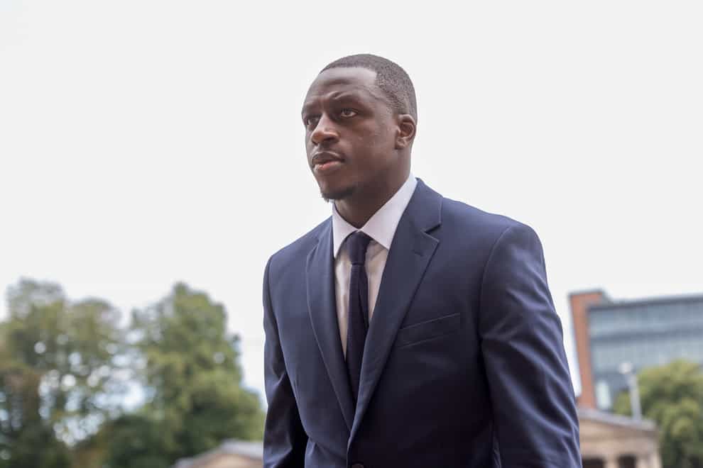 Benjamin Mendy arrives at Chester Crown Court where he is accused of eight counts of rape, one count of sexual assault and one count of attempted rape, relating to seven young women (David Rawcliffe/PA)
