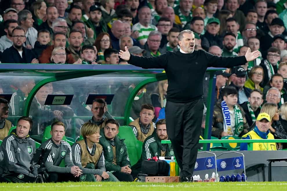 Celtic Manager, Ange Postecoglou watched his side lose to Real Madrid (Andrew Milligan/PA)