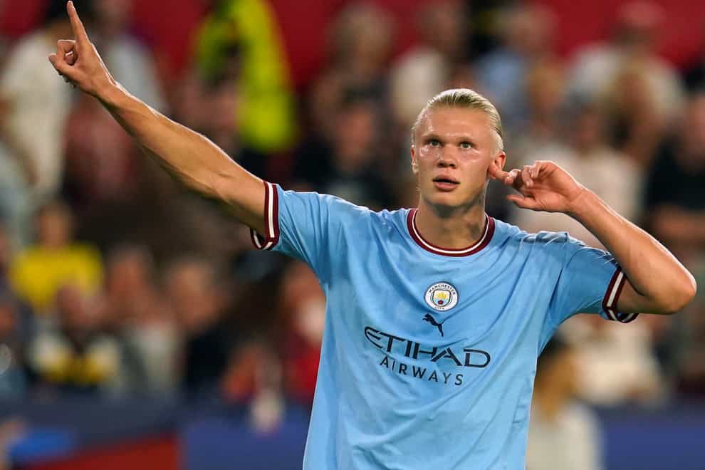 Erling Haaland scored another two goals for Manchester City in Seville (Nick Potts/PA)