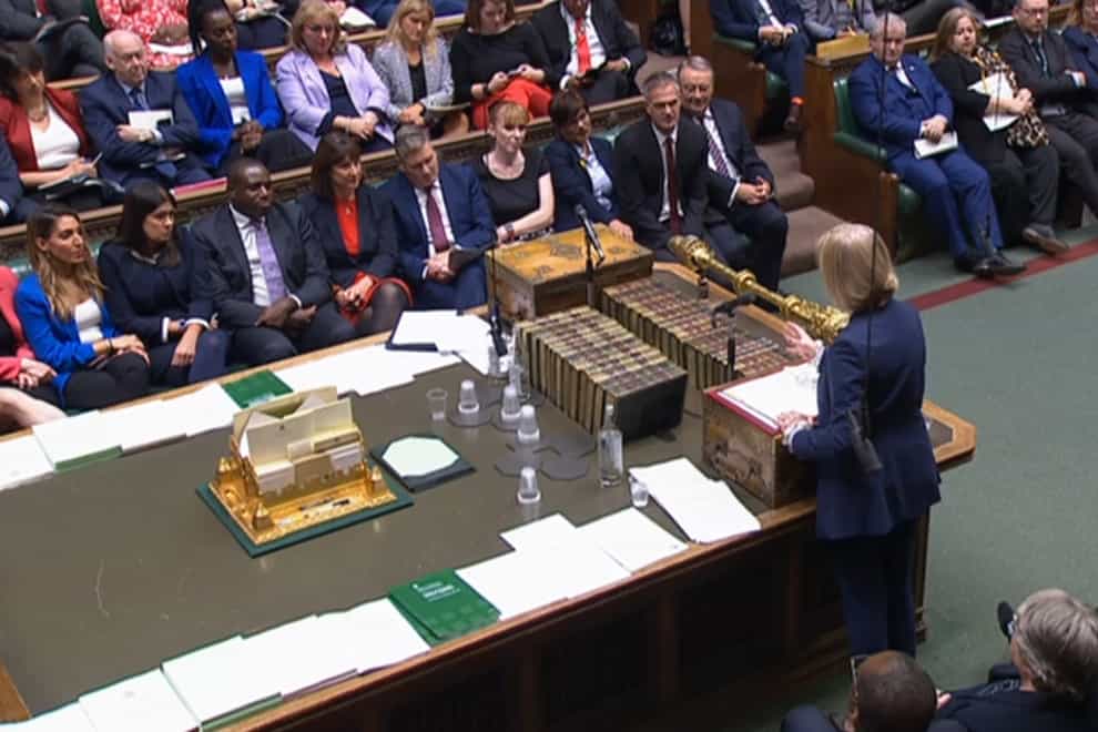Prime Minister Liz Truss faced her first session in the Commons since becoming leader (House of Commons/PA)