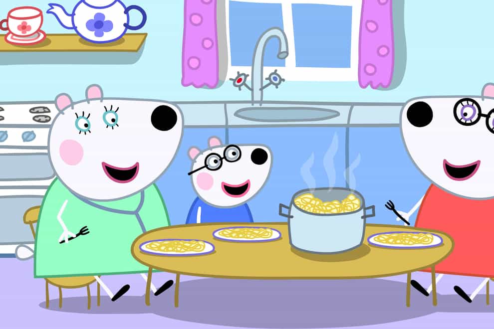 Penny Polar Bear introduces her two mothers (Channel 5/Peppa Pig/PA)