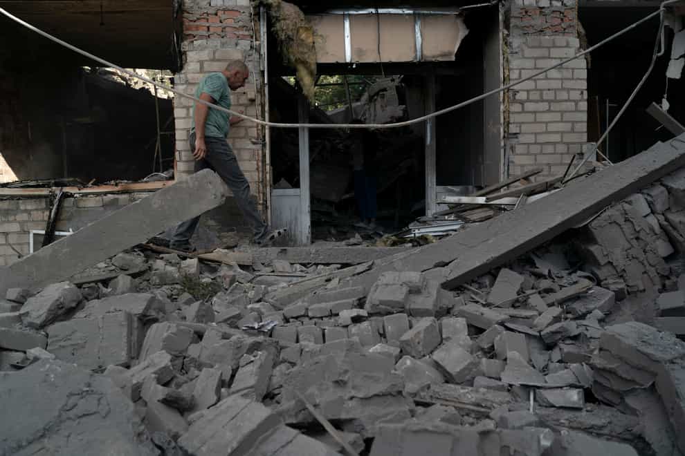 A psychiatric hospital heavily damaged after a Russian attack in Kramatorsk, Ukraine (Leo Correa/AP)