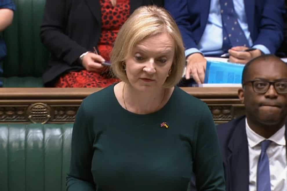 Liz Truss was on the front bench of the Commons after her first major policy intervention as Prime Minister when she received the concerning news about the Queen’s health (House of Commons/PA)