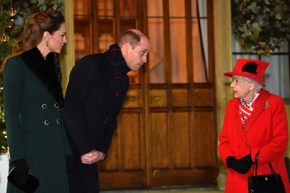 The Queen with the Duke and Duchess of Cambridge at Windsor Castle (Glyn Kirk/PA)