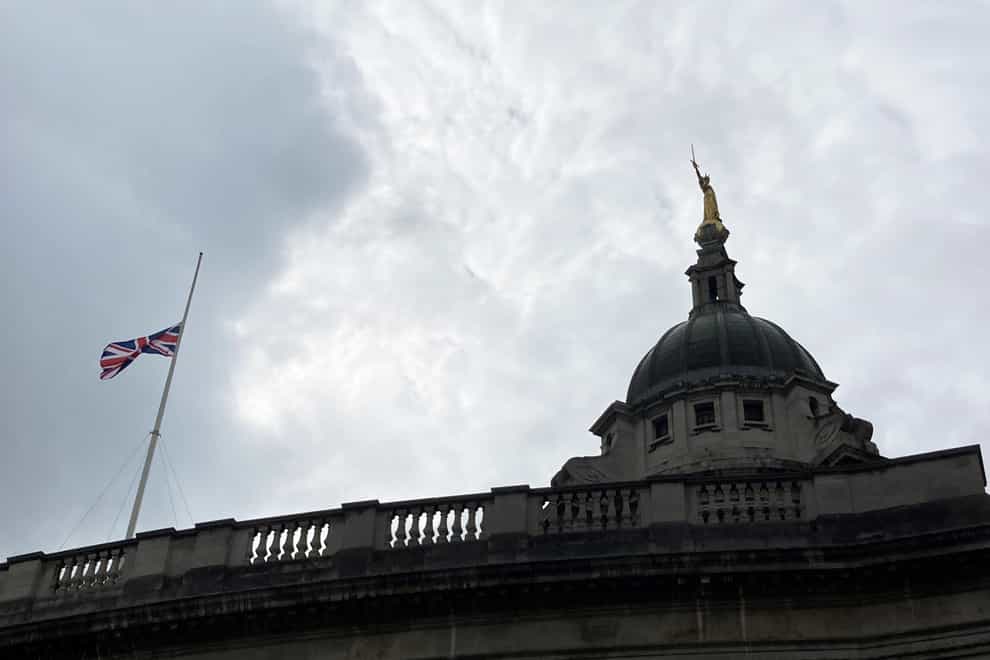 The Union flag Jack flies at half mast at the Old Bailey in London, following the death of Queen Elizabeth II on Thursday. Picture date: Friday September 9, 2022.